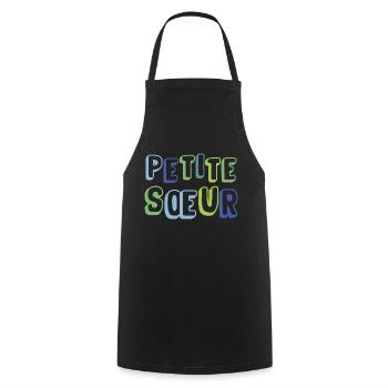 Petite sœur, naissance, grossesse - Tablier de cuisine - noir - Devant - AI Model Male 185 dark (185cm)