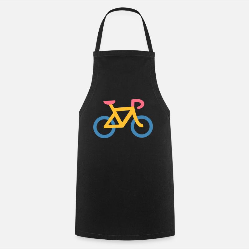 Vélo Jaune et Bleu - Tablier de cuisine - noir