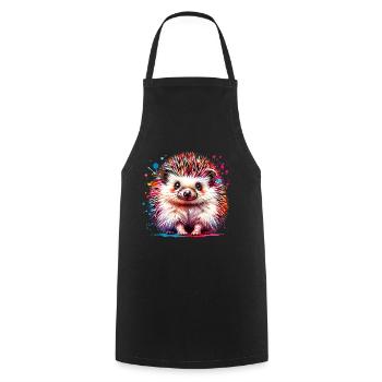 Hedgehog - Cooking Apron - black - Front - AI Model Male 185 dark (185cm)