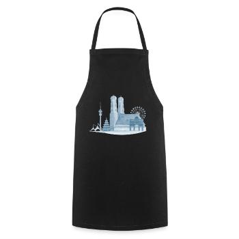 Le cadeau pour Munich et les amoureux de Munich - Tablier de cuisine - noir - Devant - AI Model Male 185 dark (185cm)