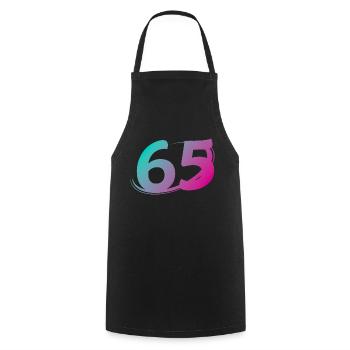 Number 65 multicolor - Cooking Apron - black - Front - AI Model Male 185 dark (185cm)