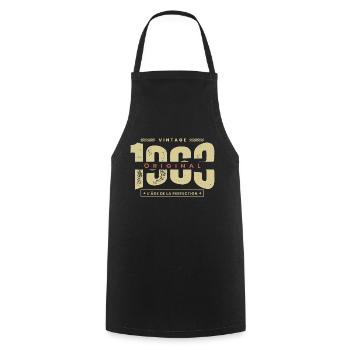 vintage 1963 / année 1963 / t-shirt 1963 - Tablier de cuisine - noir - Devant - AI Model Male 185 dark (185cm)