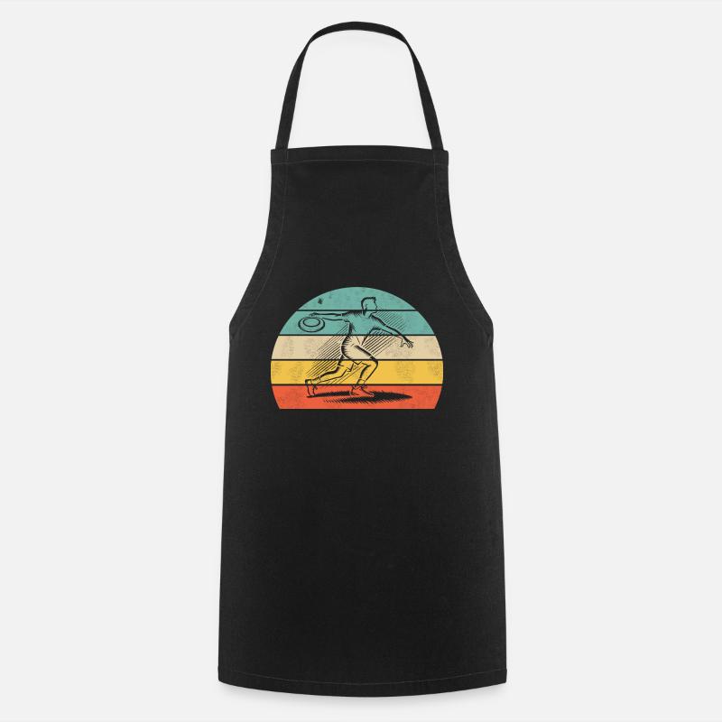 Frisbee Throwing Action – For Frisbee Players - Cooking Apron - black