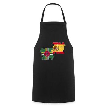 Dominica Spanien Vintage Flagge Dominicaner - Kochschürze - Schwarz - Vorne - AI Model Male 185 dark (185cm)