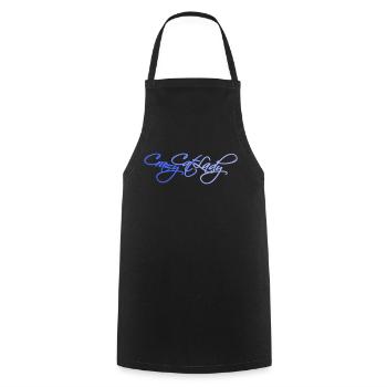 Chat fou Dame Texte Folle Femme Chats Amour - Tablier de cuisine - noir - Devant - AI Model Male 185 dark (185cm)