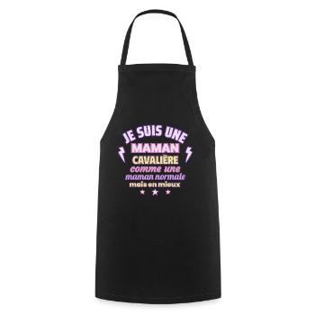 Je suis une maman cavalière - Tablier de cuisine - noir - Devant - AI Model Male 185 dark (185cm)