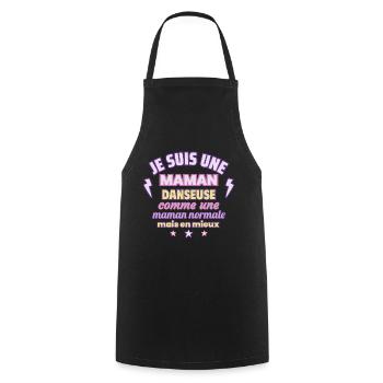 Maman danseuse, cadeau fête des mères, Danse - Tablier de cuisine - noir - Devant - AI Model Male 185 dark (185cm)