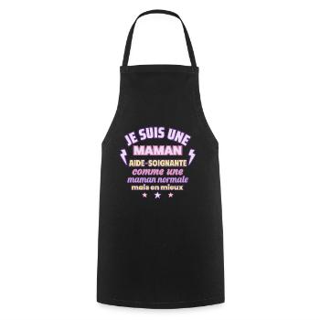 Maman aide-soignante, cadeau fête des mères, santé - Tablier de cuisine - noir - Devant - AI Model Male 185 dark (185cm)