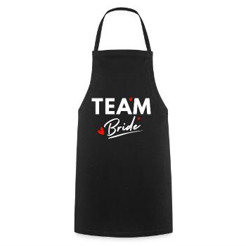Team Bride Hearts - Brautgeschenk - Kochschürze - Schwarz - Vorne - AI Model Male 185 dark (185cm)