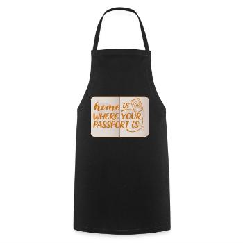 Travel-Saying-Home is... - Cooking Apron - black - Front - AI Model Male 185 dark (185cm)