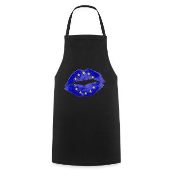 Kiss (EU) - Cooking Apron - black - Front - AI Model Male 185 dark (185cm)