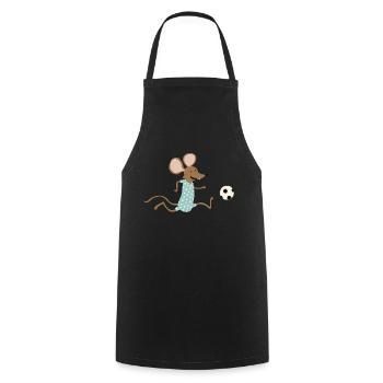 Maus spielt Fussball - Kochschürze - Schwarz - Vorne - AI Model Male 185 dark (185cm)