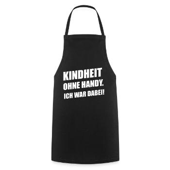 Kindheit ohne Handy. Ich war dabei! Geschenk - Kochschürze - Schwarz - Vorne - AI Model Male 185 dark (185cm)