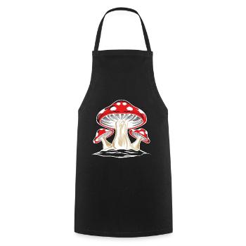 Toadstool the most famous mushroom - Cooking Apron - black - Front - AI Model Male 185 dark (185cm)