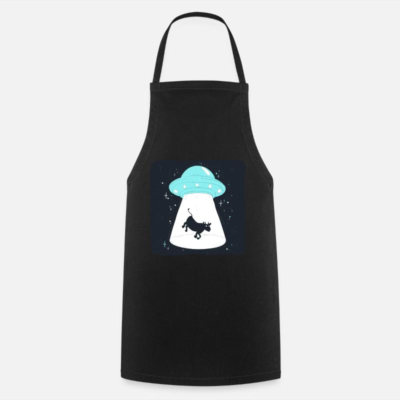 Cow UFO - Cooking Apron - black