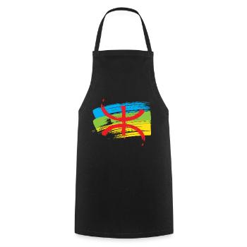 Amazigh Flag (Artistic variant) - Cooking Apron - black - Front - AI Model Male 185 dark (185cm)