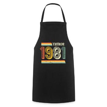 Millésime 1981 - Tablier de cuisine - noir - Devant - AI Model Male 185 dark (185cm)