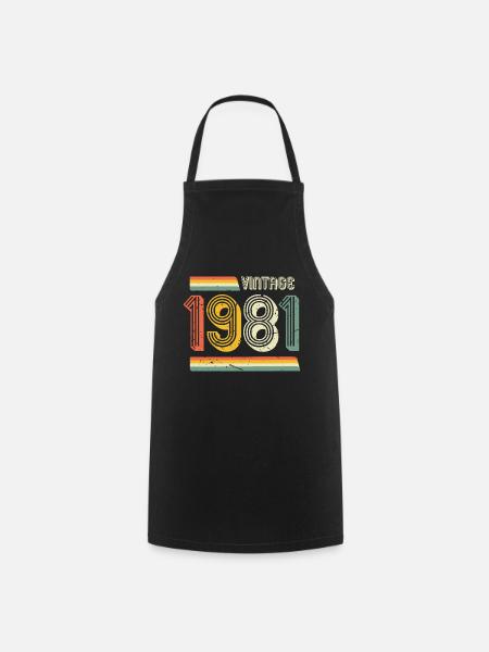 Vintage 1981 - Kochschürze - Schwarz