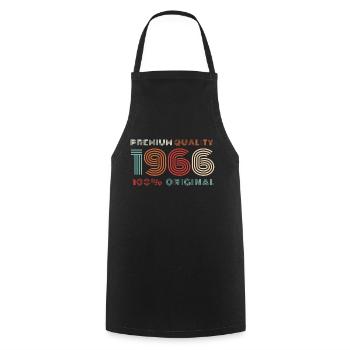 1966 Année de naissance Vintage - Tablier de cuisine - noir - Devant - AI Model Male 185 dark (185cm)
