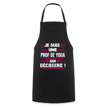 cadeau marrant prof de yoga la meilleure namste - Tablier de cuisine - noir - Devant - AI Model Male 185 dark (185cm)