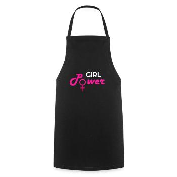 girl power, girl, girl power Hoodies, girls power - Cooking Apron - black - Front - AI Model Male 185 dark (185cm)
