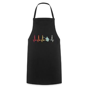 Kayak Heartbeat Retro Kajak Herzschlag Kanu Puls - Kochschürze - Schwarz - Vorne - AI Model Male 185 dark (185cm)
