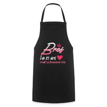 Anniversaire j'ai 50 ans Idée cadeau femme - Tablier de cuisine - noir - Devant - AI Model Male 185 dark (185cm)