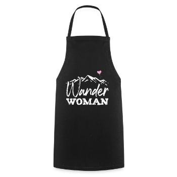 Hiking Woman Hike Ladies Mountaineer Trekking - Cooking Apron - black - Front - AI Model Male 185 dark (185cm)