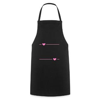 Linie Herz Strich Ornament - Kochschürze - Schwarz - Vorne - AI Model Male 185 dark (185cm)