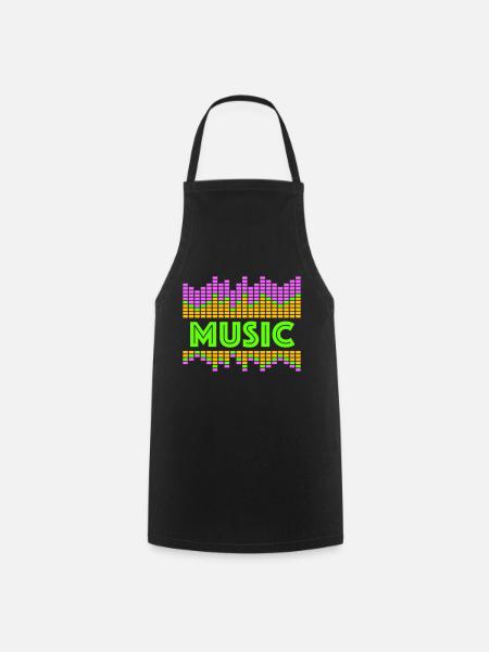 Égaliseur de musique LED Lumières Rythme Danse Stéréo - Tablier de cuisine - noir