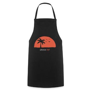 LIFE IS A TRIP - Cooking Apron - black - Front - AI Model Male 185 dark (185cm)