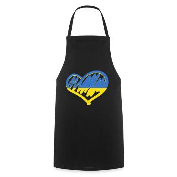 Love Ukraine Drapeau Ukrainien Stand With Ukraine - Tablier de cuisine - noir - Devant - AI Model Male 185 dark (185cm)