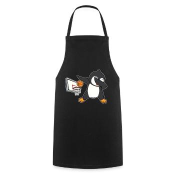 dab dabbing penguin basketball birthday christmas - Cooking Apron - black - Front - AI Model Male 185 dark (185cm)