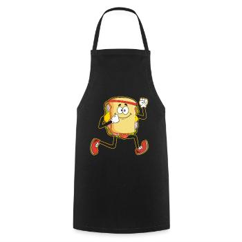 Sandwich Headband Lauband Fitness Runner Running - Cooking Apron - black - Front - AI Model Male 185 dark (185cm)