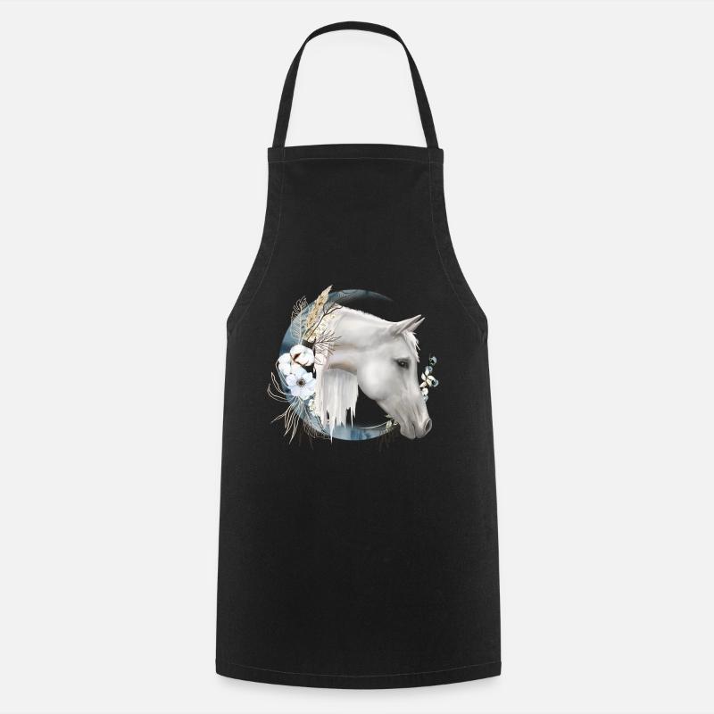 Motif cheval Boho - Tablier de cuisine - noir