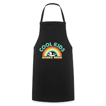 Cool Kids Read Book Reader Funny Bookworm - Cooking Apron - black - Front - AI Model Male 185 dark (185cm)