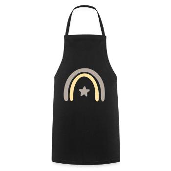 Étoile arc-en-ciel - Tablier de cuisine - noir - Devant - AI Model Male 185 dark (185cm)