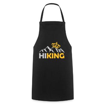 Hiking Krone Berge King - Cooking Apron - black - Front - AI Model Male 185 dark (185cm)