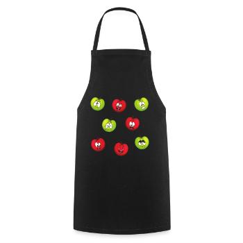 Pommes - Tablier de cuisine - noir - Devant - AI Model Male 185 dark (185cm)