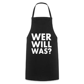 Wer will was - Kochschürze - Schwarz - Vorne - AI Model Male 185 dark (185cm)