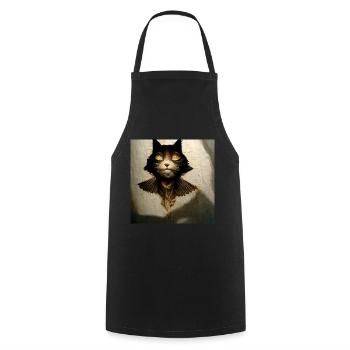 Cat - Angel - Transformation - Cooking Apron - black - Front - AI Model Male 185 dark (185cm)