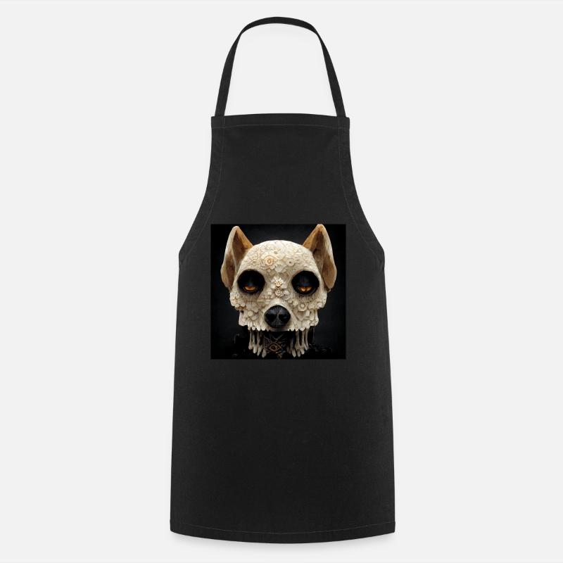 Dog Skull Skull Skull - Cooking Apron - black