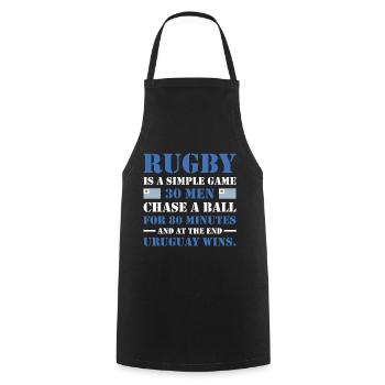 Le rugby est un jeu simple Uruguay Rugby - Tablier de cuisine - noir - Devant - AI Model Male 185 dark (185cm)