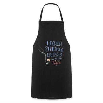 Lecken Schlucken Beissen Ich Liebe Tequila - Kochschürze - Schwarz - Vorne - AI Model Male 185 dark (185cm)