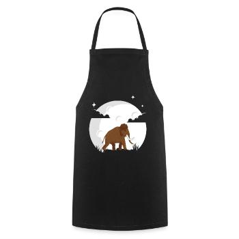 Mammut Mond Mammut Tier Wolltier - Kochschürze - Schwarz - Vorne - AI Model Male 185 dark (185cm)