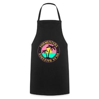 Formentera Été Sun Beach Sea Palms Vacances - Tablier de cuisine - noir - Devant - AI Model Male 185 dark (185cm)
