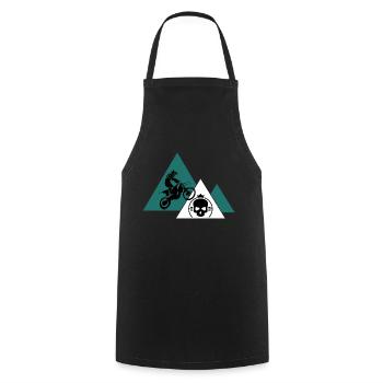motocross dirtbike stunt motorcycle motorsport - Cooking Apron - black - Front - AI Model Male 185 dark (185cm)