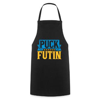 Conception du logo Puck Futin - Tablier de cuisine - noir - Devant - AI Model Male 185 dark (185cm)