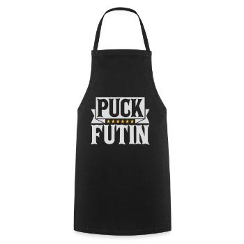 puck futin logo design - Cooking Apron - black - Front - AI Model Male 185 dark (185cm)