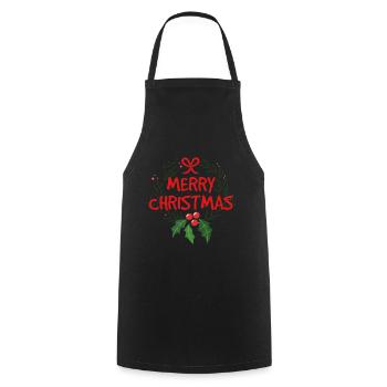Frohe Weihnachten - Kochschürze - Schwarz - Vorne - AI Model Male 185 dark (185cm)
